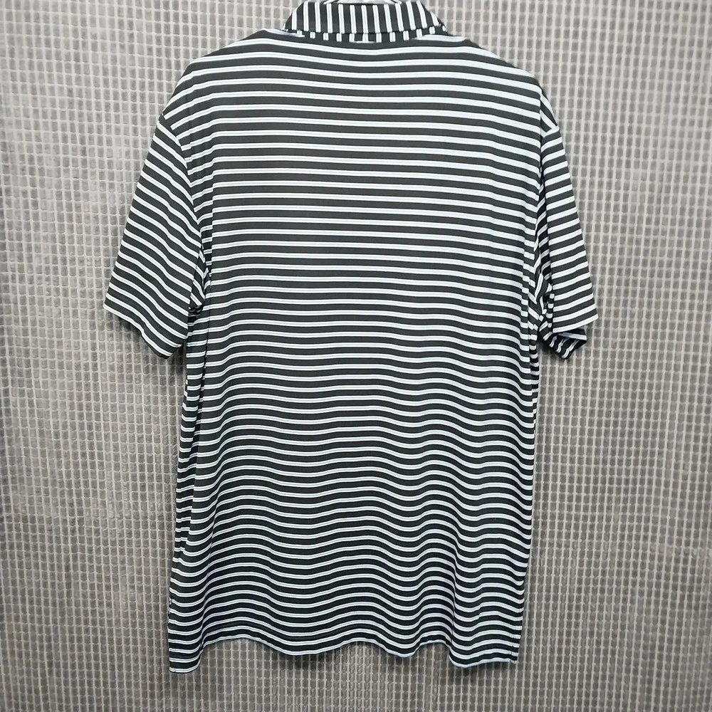 Peter Millar Polo Shirt Summer Comfort Striped Large Black Blue Mens